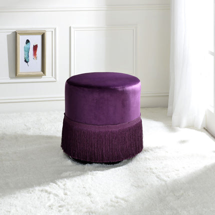 ACME 96467 Clivia Ottoman, Eggplant Velvet