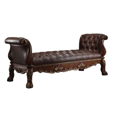 ACME 96486 Dresden Bench, PU & Cherry Oak ACME Furniture