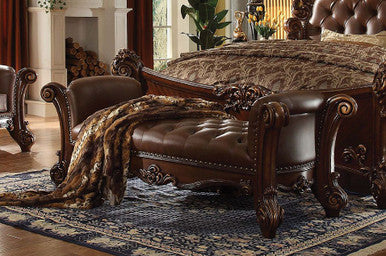 ACME 96490 Vendome Bench, PU & Cherry ACME Furniture