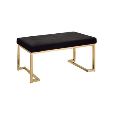 ACME 96595 Boice Bench, Black Fabric & Champagne ACME Furniture