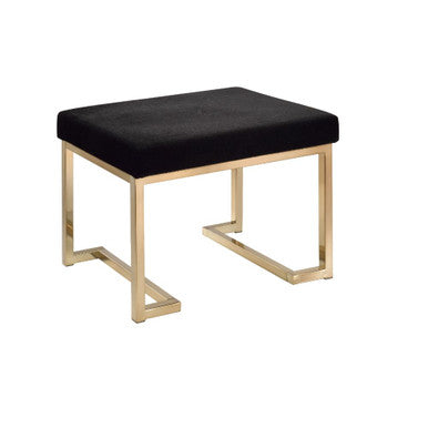 ACME 96597 Boice Ottoman, Black Fabric & Champagne ACME Furniture