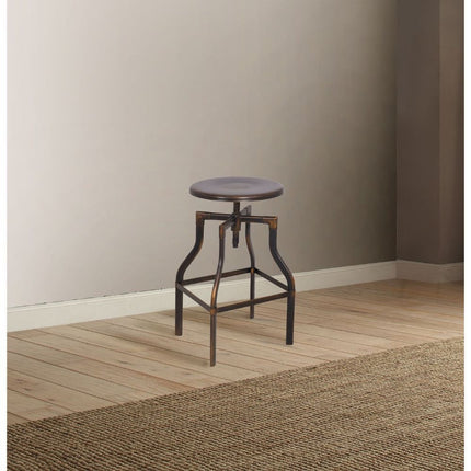 ACME 96638 Xena Adjustable Stool with Swivel (1 Piece), Antique Copper, 24"-30" Seat Height