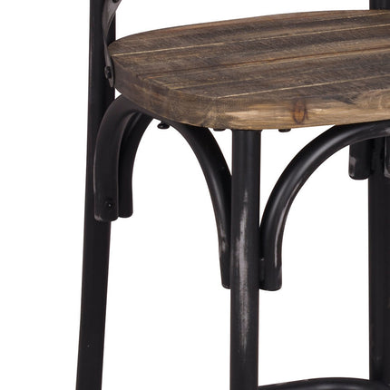 ACME 96640 Zaire Bar Chair (1 Piece), Antique Black & Antique Oak, 29" Seat Height  2