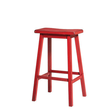 ACME 96650 Gaucho Bar Stool (Set-2), Antique Red, 29" Seat Height ACME Furniture