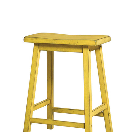 ACME 96653 Gaucho Counter Height Stool (Set-2), Antique Yellow, 24" Seat Height