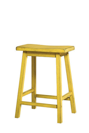 ACME 96653 Gaucho Counter Height Stool (Set-2), Antique Yellow, 24" Seat Height ACME Furniture