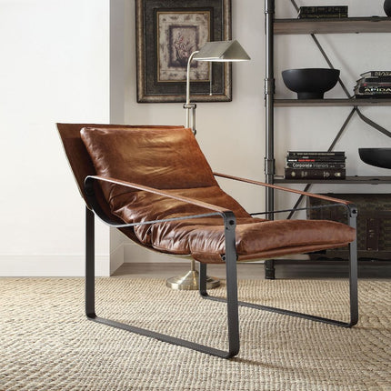 ACME 96674 Quoba Accent Chair, Cocoa Top Grain Leather