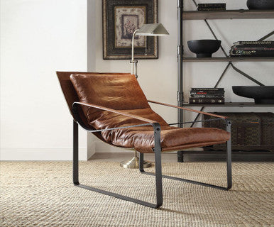 ACME 96674 Quoba Accent Chair, Cocoa Top Grain Leather ACME Furniture