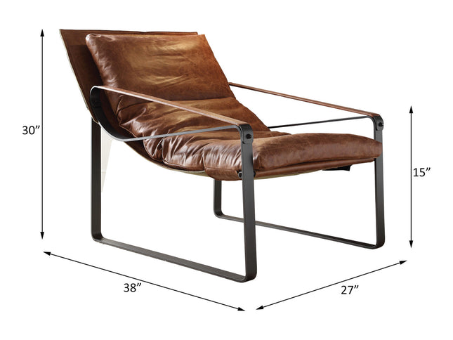 ACME 96674 Quoba Accent Chair, Cocoa Top Grain Leather