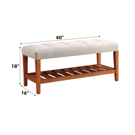 ACME 96680 Charla Bench, Light Gray & Oak