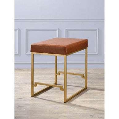 ACME 96717 Boice Counter Height Stool (1 Piece), Light Brown PU & Gold, 25" Seat Height ACME Furniture