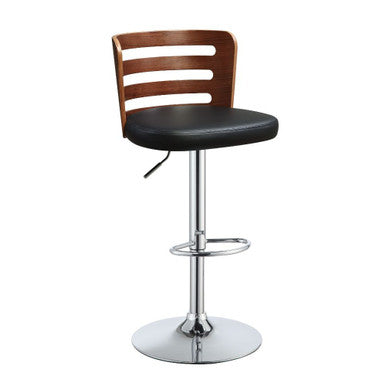 ACME 96747 Camila Adjustable Stool with Swivel (1 Piece), Black PU & Walnut, 25"~33" Seat Height ACME Furniture