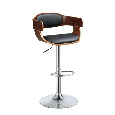 ACME 96749 Camila Adjustable Stool with Swivel (1 Piece), Black PU & Walnut, 24"~32" Seat Height ACME Furniture