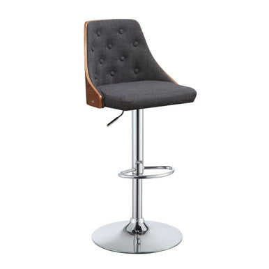 ACME 96750 Camila Adjustable Stool with Swivel (1 Piece), Linen & Walnut, 25"~33" Seat Height ACME Furniture