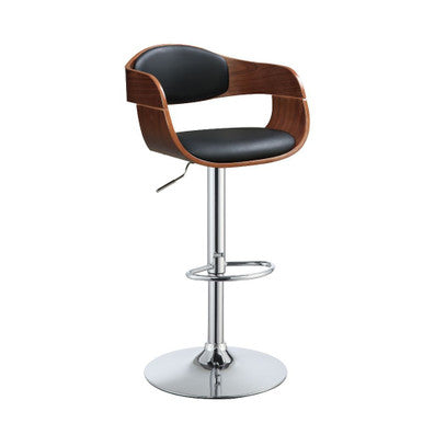 ACME 96753 Camila Adjustable Stool with Swivel (1 Piece), Black PU & Walnut, 26"~34" Seat Height ACME Furniture
