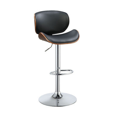 ACME 96754 Camila Adjustable Stool with Swivel (1 Piece), Black PU & Walnut, 25"~34" Seat Height ACME Furniture