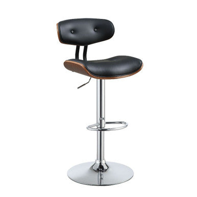 ACME 96755 Camila Adjustable Stool with Swivel (1 Piece), Black PU & Walnut, 25"~33" Seat Height ACME Furniture