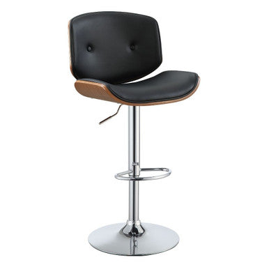 ACME 96756 Camila Adjustable Stool with Swivel (1 Piece), Black PU & Walnut, 26"~34" Seat Height ACME Furniture