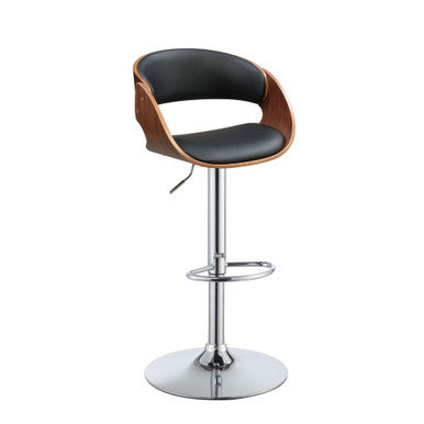 ACME 96757 Camila Adjustable Stool with Swivel (1 Piece), Black PU & Walnut, 25"~33" Seat Height ACME Furniture