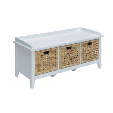 ACME 96759 Flavius Bench with Storage, White ACME Furniture
