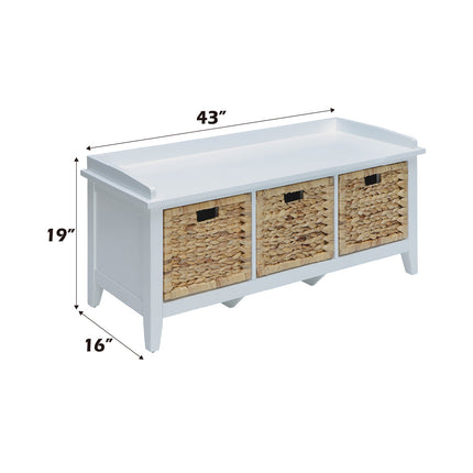ACME 96759 Flavius Bench with Storage, White