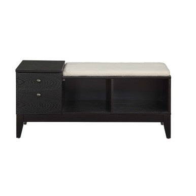 ACME 96770 Boyet Bench with Storage, Fabric & Black ACME Furniture
