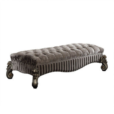 ACME 96820 Versailles Bench, Fabric & Antique Platinum ACME Furniture