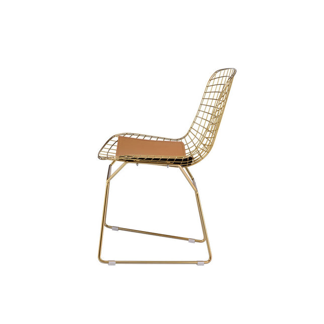 ACME 96849 Achellia Side Chair (Set-2), Whiskey PU & Gold