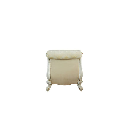 ACME 96910 Picardy Chaise with Pillows, Antique Pearl & Fabric