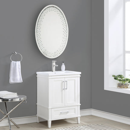ACME 97022 Nysa Accent Mirror (Wall), Mirrored & Faux Crystals