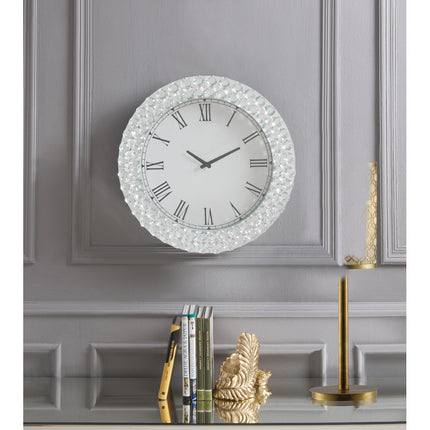 ACME 97043 Lantana Wall Clock, Mirrored & Faux Crystals