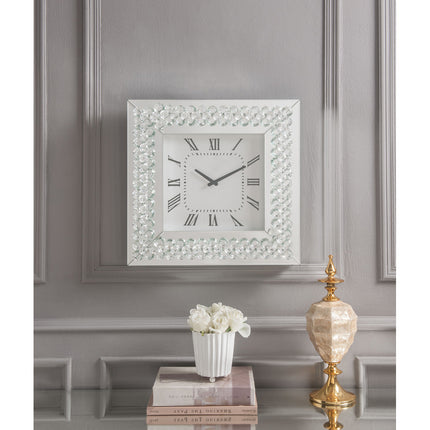 ACME 97044 Lotus Wall Clock, Mirrored & Faux Crystals