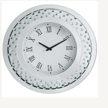 ACME 97045 Nysa Wall Clock, Mirrored & Faux Crystals