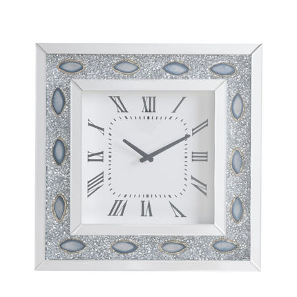 ACME 97047 Sonia Wall Clock, Mirrored & Faux Agate