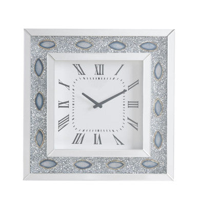 ACME 97047 Sonia Wall Clock, Mirrored & Faux Agate ACME Furniture