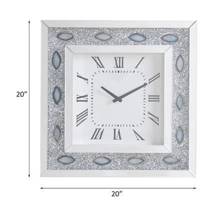 ACME 97047 Sonia Wall Clock, Mirrored & Faux Agate