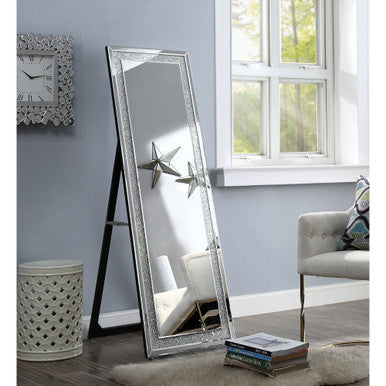 ACME 97157 Nowles Accent Mirror (Floor), Mirrored & Faux Stones ACME Furniture