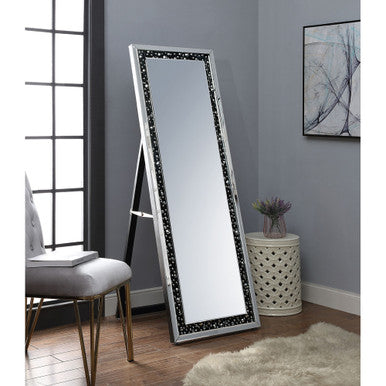 ACME 97158 Noor Accent Mirror (Floor), Mirrored & Faux Gemstones ACME Furniture
