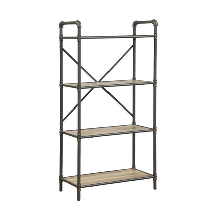 ACME 97163 Itzel Bookshelf, Antique Oak & Sandy Gray