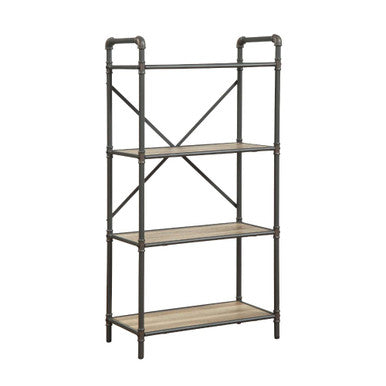 ACME 97163 Itzel Bookshelf, Antique Oak & Sandy Gray ACME Furniture