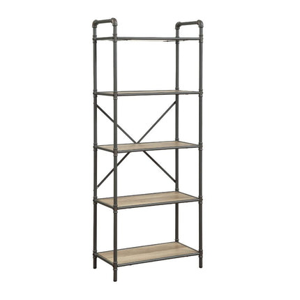 ACME 97164 Itzel Bookshelf, Antique Oak & Sandy Gray