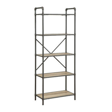 ACME 97164 Itzel Bookshelf, Antique Oak & Sandy Gray ACME Furniture