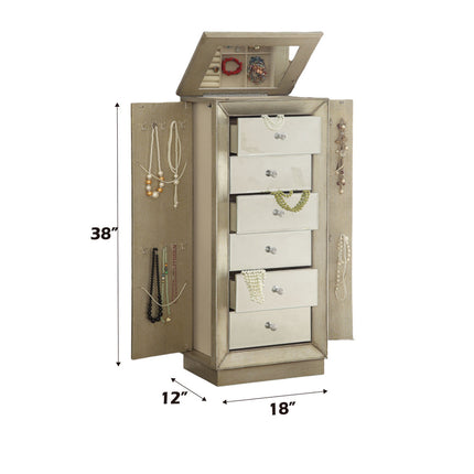 ACME 97172 Talor Jewelry Armoire, Antique Gold