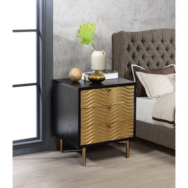 ACME 97197 Alston Accent Table, Black & Champagne ACME Furniture