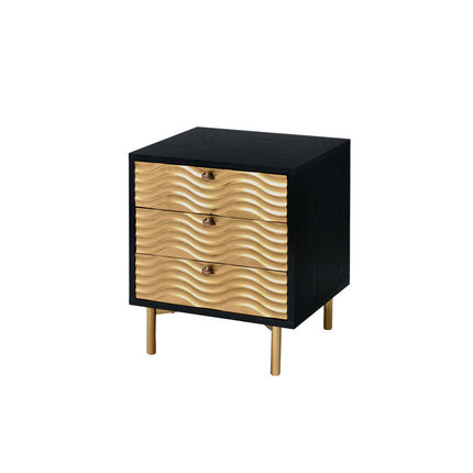 ACME 97197 Alston Accent Table, Black & Champagne