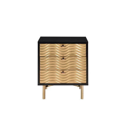 ACME 97197 Alston Accent Table, Black & Champagne