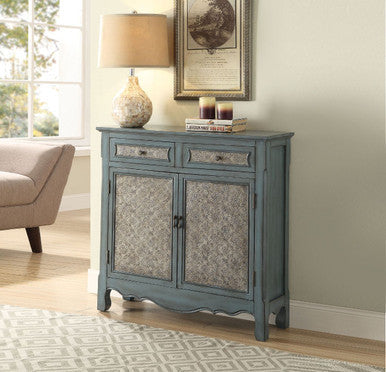 ACME 97245 Winchell Console Table, Antique Blue ACME Furniture