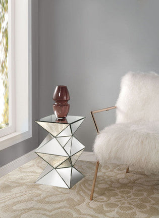 ACME 97308 Nyoka Pedestal Stand, Mirrored ACME Furniture