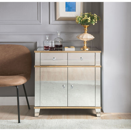 ACME 97432 Osma Console Table, Mirrored & Gold