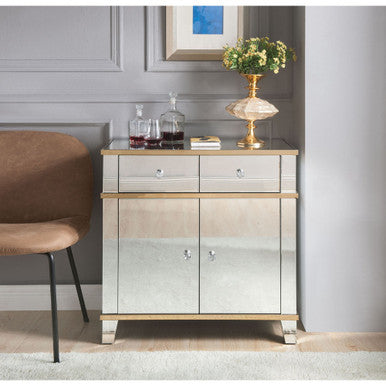 ACME 97432 Osma Console Table, Mirrored & Gold ACME Furniture
